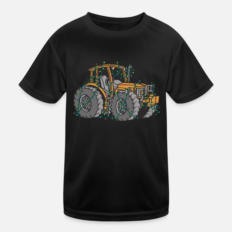 Tractor String Lights Farmer Christmas Gift Kids Functional T-Shirt
