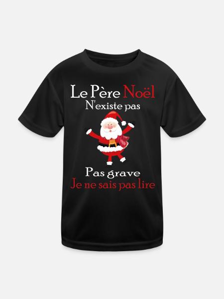 Le Père Noël N'existe Pas - T-shirt sport Enfant - noir - Devant