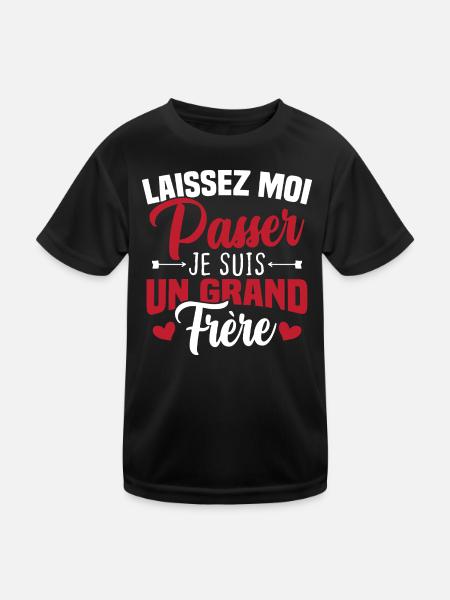 Laissez moi passer je suis un grand frère - T-shirt sport Enfant - noir - Devant