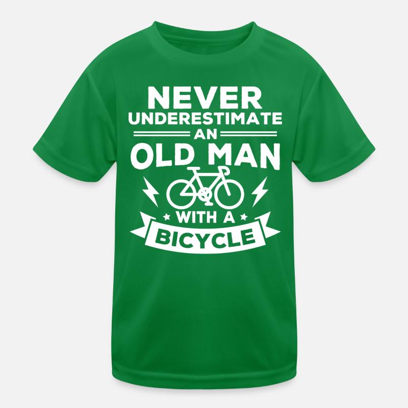 Never underestimate an old man with a bicycle... Kids Functional T-Shirt