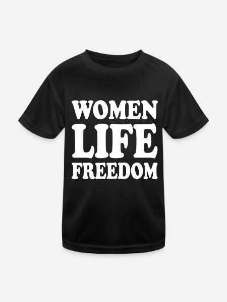 Women life freedom - Kinder Funktions-T-Shirt - Schwarz
