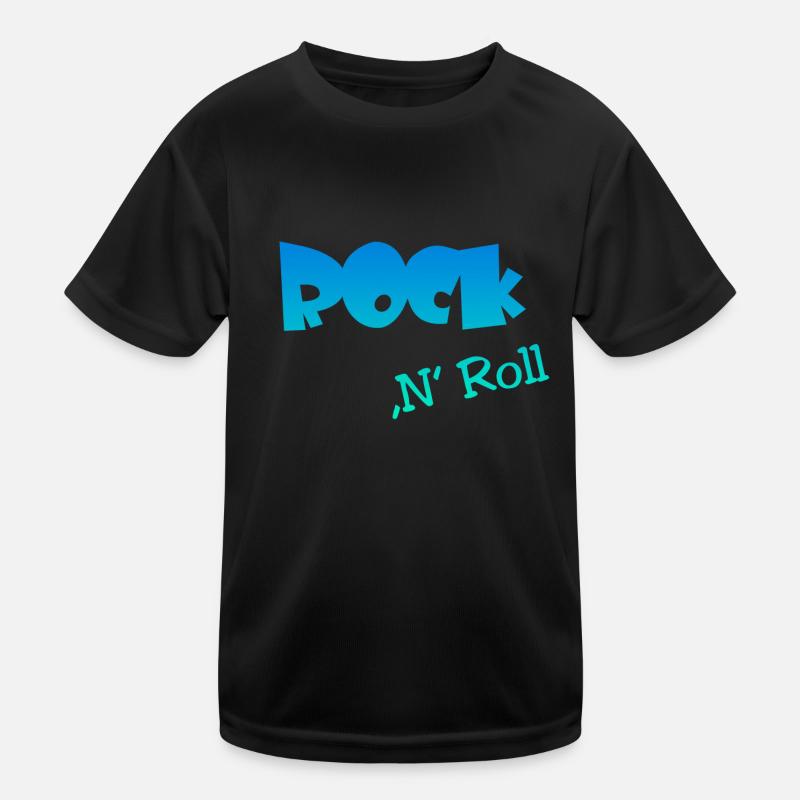 Rock n Roll - Kinder Funktions-T-Shirt - Schwarz