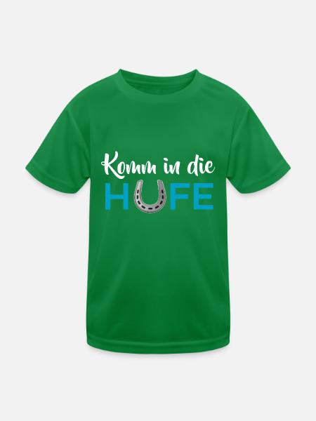 Komm in die Hufe - Kinder Funktions-T-Shirt - Kelly Green - Vorne
