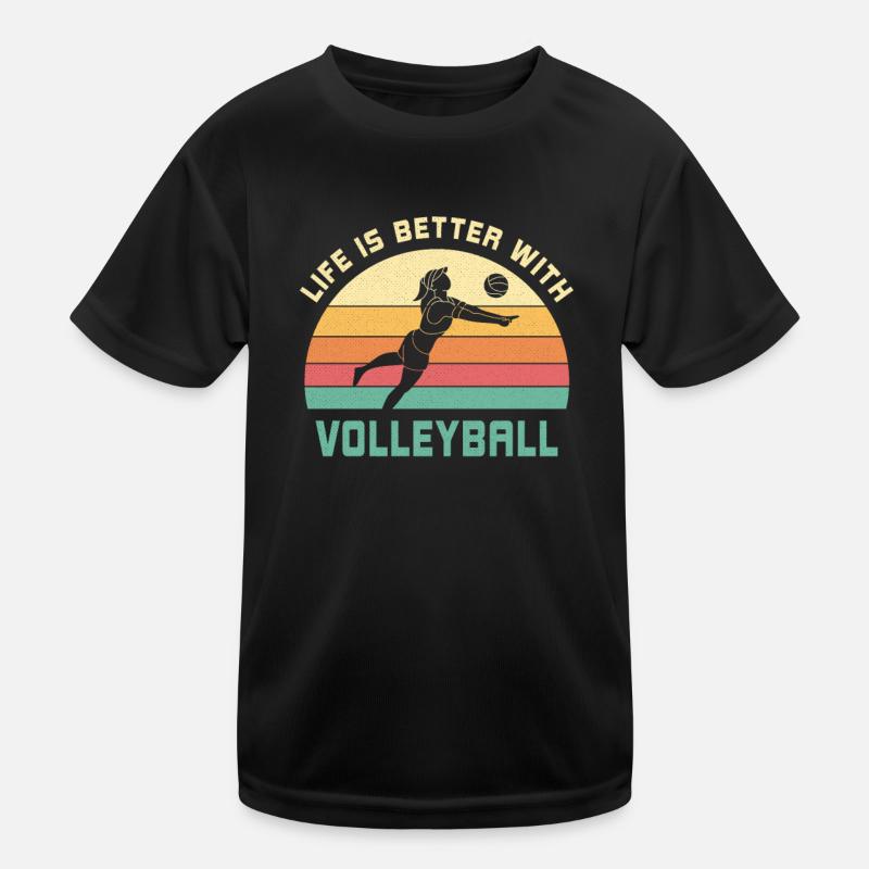 Leben ist besser mit Volleyball Spruch Geschenk Kinder Funktions-T-Shirt