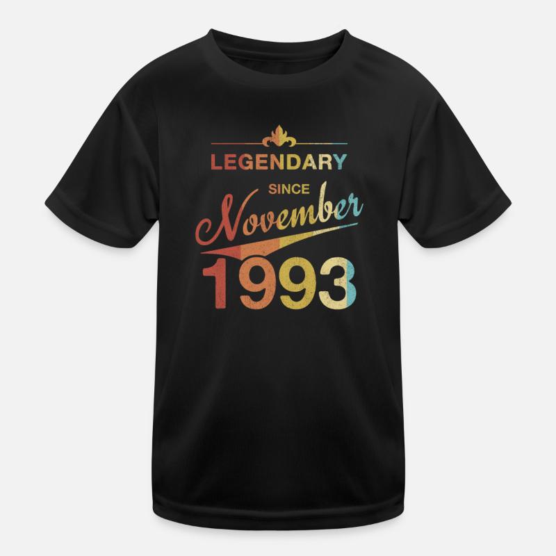 30th Birthday Legendary November 1993 Volume 93 Kids Functional T-Shirt