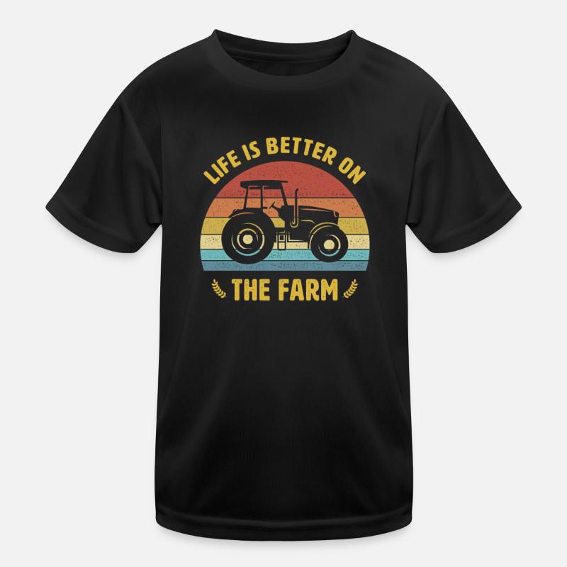 Life is better on the farm tractor design Kids Functional T-Shirt