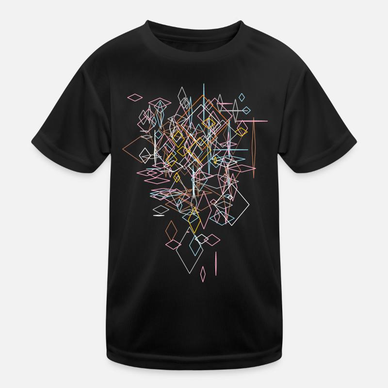 Abstract graphic "check" - Kids Functional T-Shirt - black