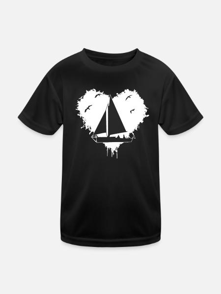Segeln Sailing - Kinder Funktions-T-Shirt - Schwarz - Vorne