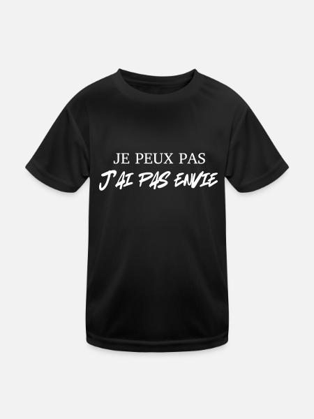 I CAN'T, I DON'T WANT TO - Kids Functional T-Shirt - black - Front