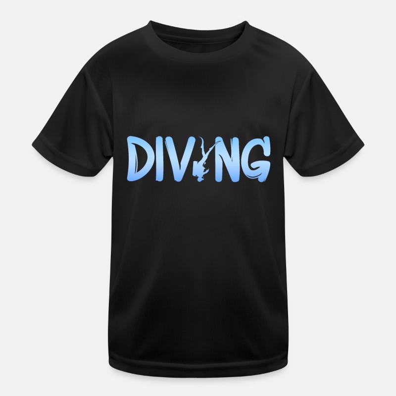 diving - Kinder Funktions-T-Shirt - Schwarz