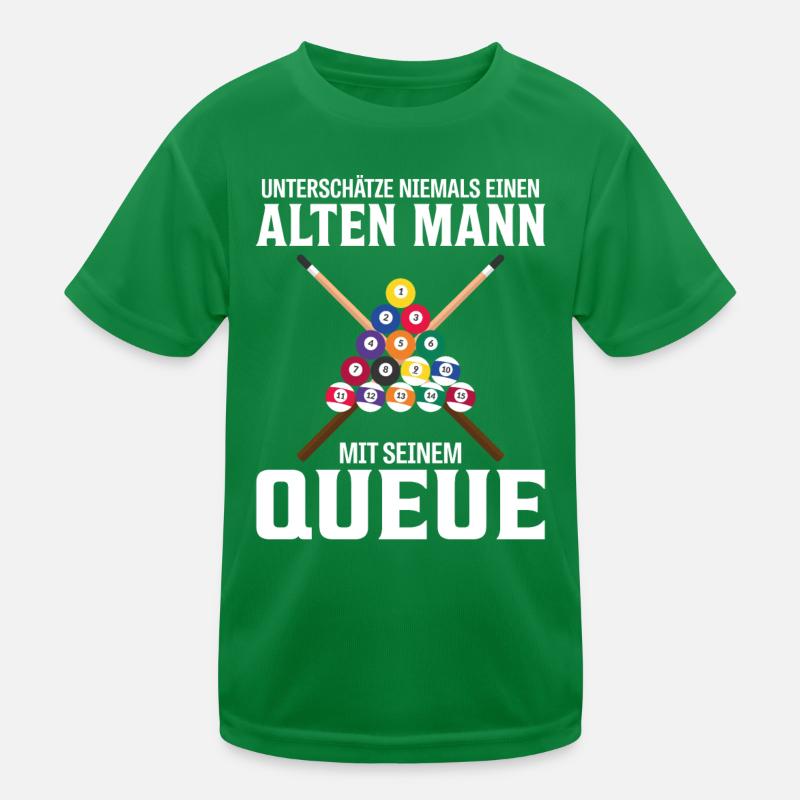 Billardqueue alter Mann Opa Billard Spruch lustig Kinder Funktions-T-Shirt