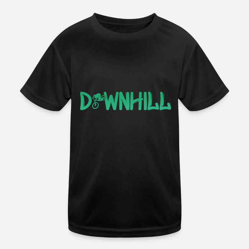 Downhill mit Biker - Bike - Biken Kinder Funktions-T-Shirt