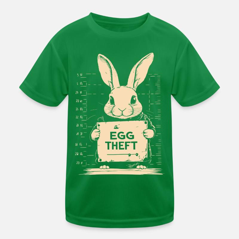 Bunny Egg Thief Easter Bunny Mugshot Police Photo Easter Kids Functional T-Shirt