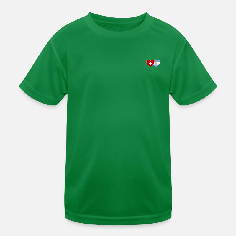 Suisse Argentine Drapeau Cœur T-shirt sport Enfant