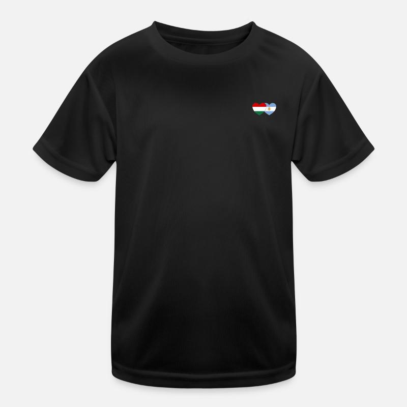 Hongrie Argentine Drapeau Cœur T-shirt sport Enfant
