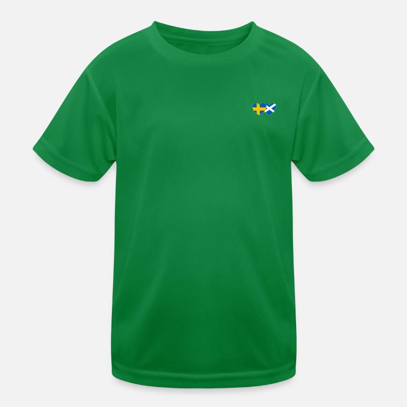 Schweden Schottland Flagge Herz Kinder Funktions-T-Shirt
