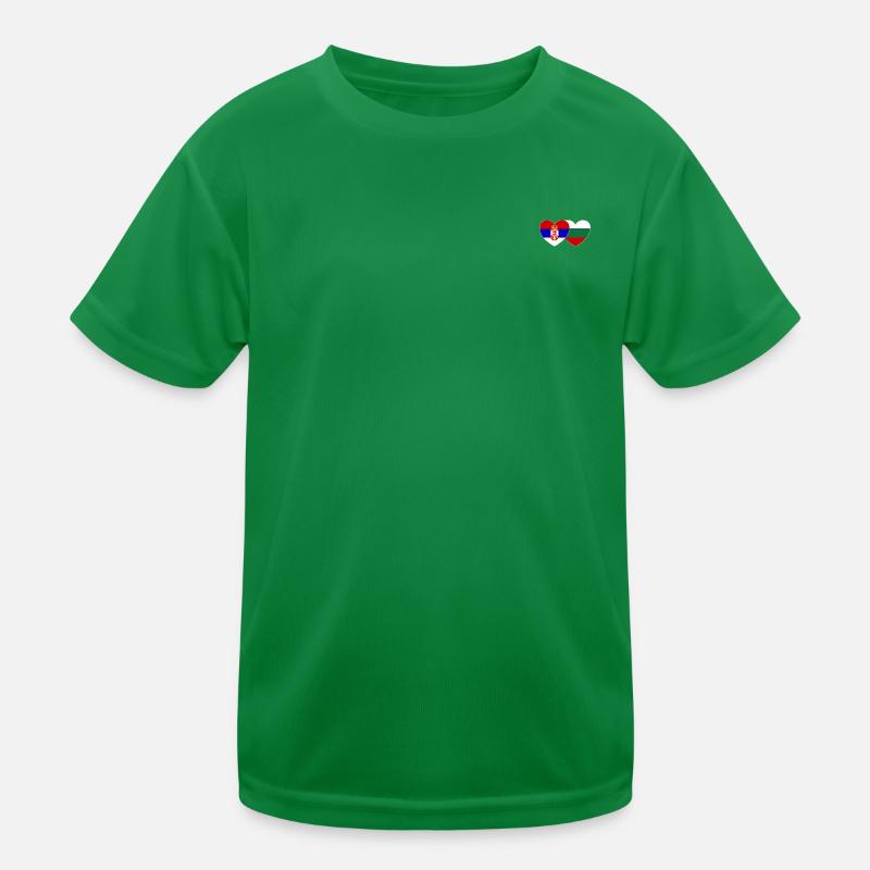 Serbie Bulgarie Drapeau Cœur T-shirt sport Enfant