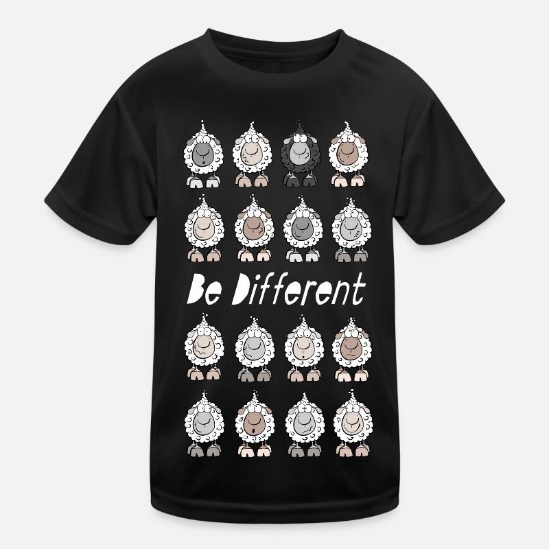 Be Different Sheep - Kids Functional T-Shirt - black