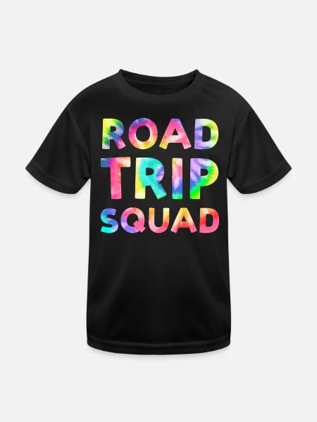 Road trip Voyage en groupe Vacances en voiture en famille - T-shirt sport Enfant - noir - Devant