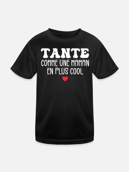 Tante Comme Une Maman Cool Humour Tata Cadeau - T-shirt sport Enfant - noir - Devant