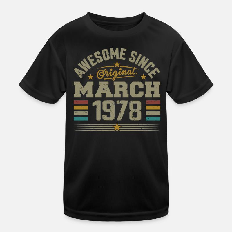 Mars 1978 Anniversaire Idée Cadeau Vintage 1978 T-shirt sport Enfant