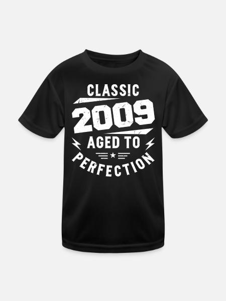 2009 Classic 2009 Jahrgang 2009 Jubiläumsgeschenk - Kinder Funktions-T-Shirt - Schwarz - Vorne