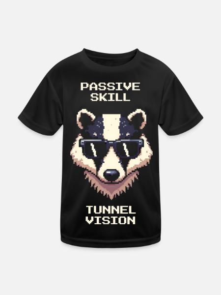 Passiv: Tunnelblick | Dachs Tunnel Graben - Kinder Funktions-T-Shirt - Schwarz - Vorne
