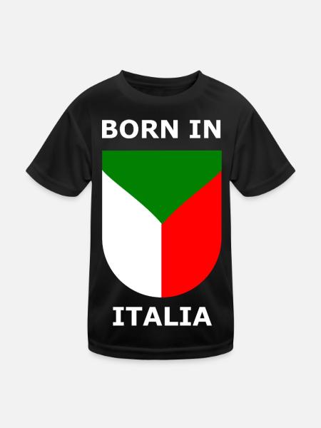 Geboren in Italia Schild - Kinder Funktions-T-Shirt - Schwarz - Vorne