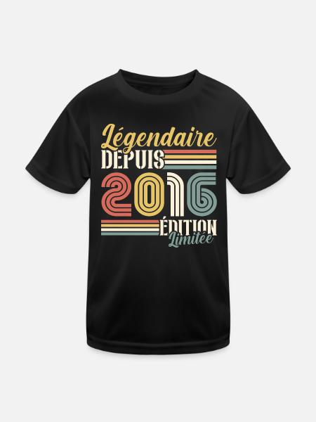 Légendaire Depuis 2016 - T-shirt sport Enfant - noir - Devant