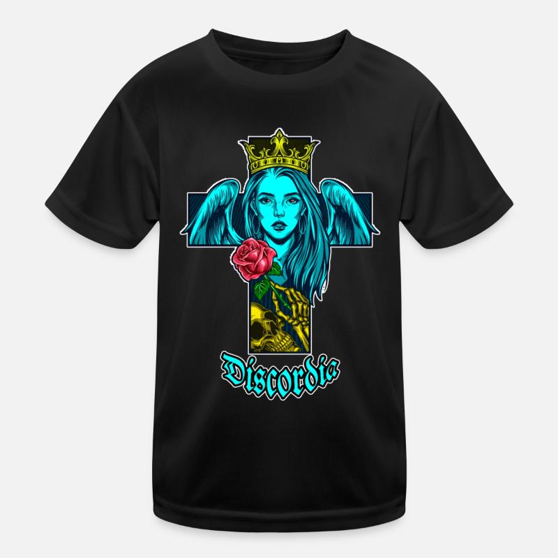 Discordia - Kinder Funktions-T-Shirt - Schwarz