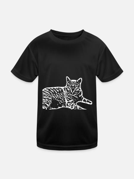 Chat Blanc Blanc Chats - T-shirt sport Enfant - noir - Devant