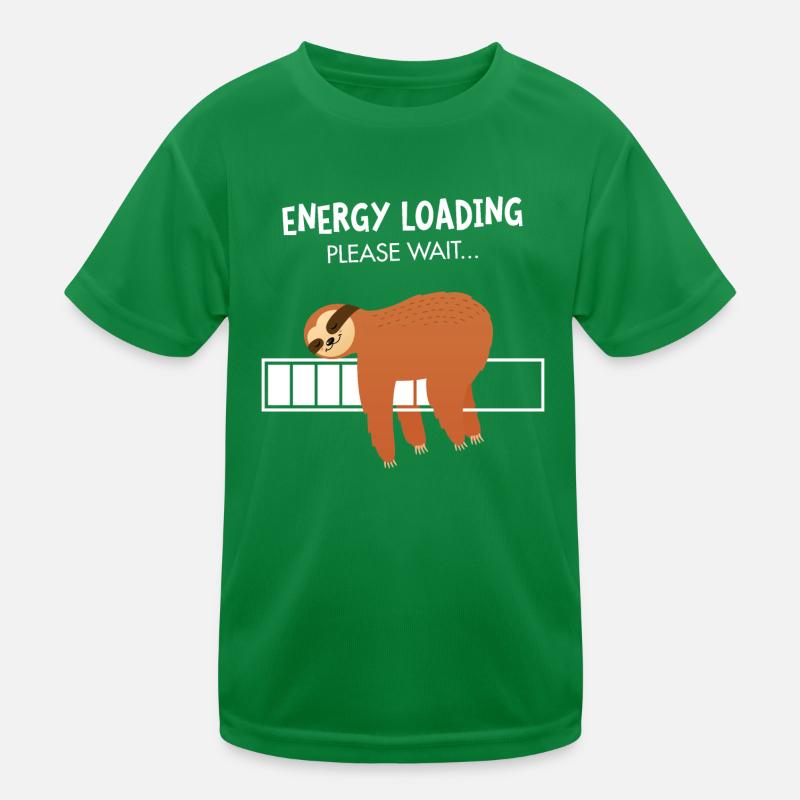 Energy Loading Bitte warten - Faultier Chill Lazy Kinder Funktions-T-Shirt