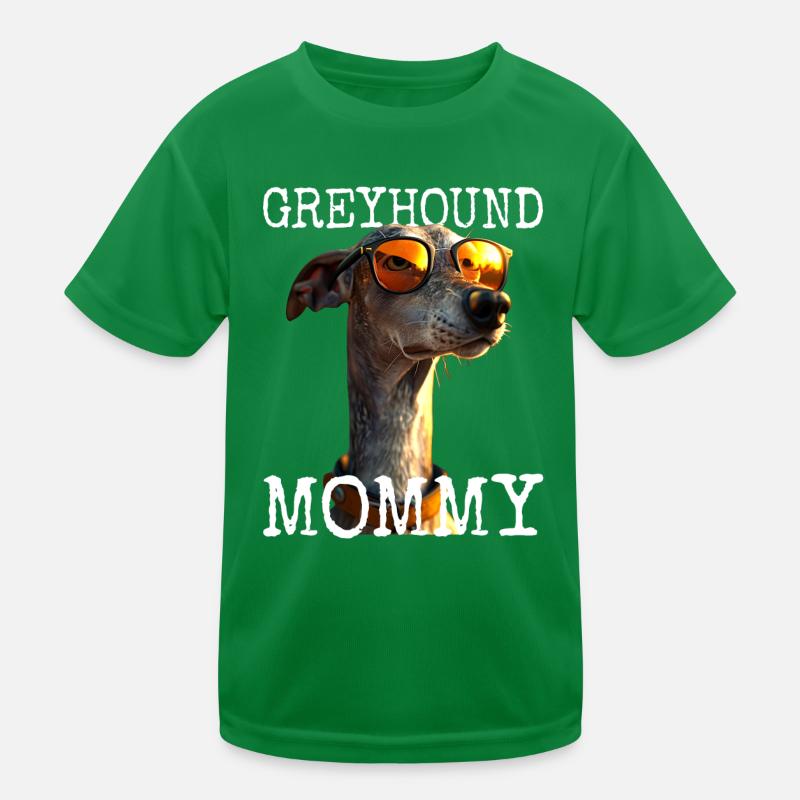 Greyhound Mommy Hunde Mama Muttertag Mom Windhund Kinder Funktions-T-Shirt