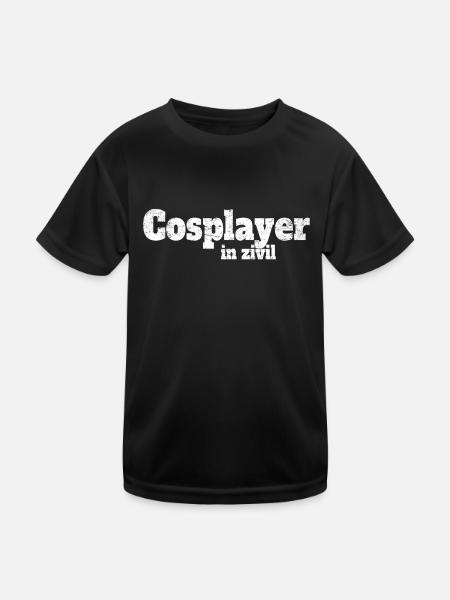 Cosplay Kostüm Cosplayer In Zivil Halloween Anime - Kinder Funktions-T-Shirt - Schwarz - Vorne