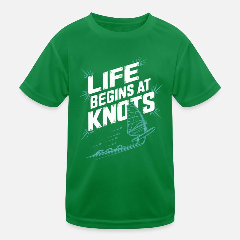 Windsurfing Life Begins At 20 Knots Windsurfer Kinder Funktions-T-Shirt