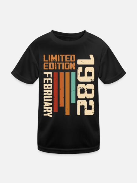 Née en Février 1982 Rétro 1982 Anniversaire - T-shirt sport Enfant - noir - Devant