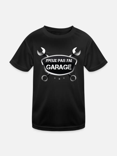 Je Peux Pas J'Ai Garage Mécanicien Automobile - T-shirt sport Enfant - noir - Devant