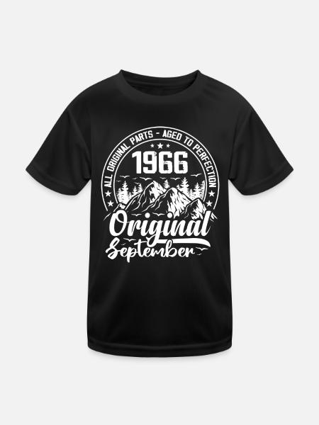 September 1966 Original: 58 Jahre Geburtstagsgeschenk - Kinder Funktions-T-Shirt - Schwarz - Vorne
