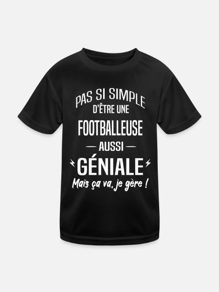 Footballeuse - T-shirt sport Enfant - noir - Devant