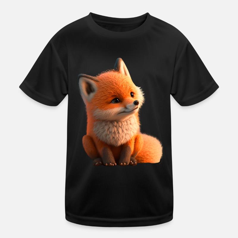 Fuchs sitzend Kinder Funktions-T-Shirt