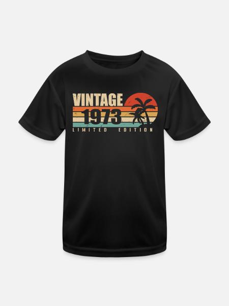 1973 Année d’anniversaire millésime original 1973 - T-shirt sport Enfant - noir - Devant