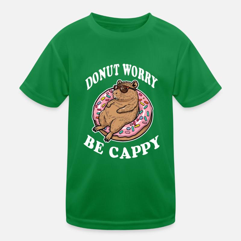 Donut Worry be Cappy Capybara Kinder Funktions-T-Shirt