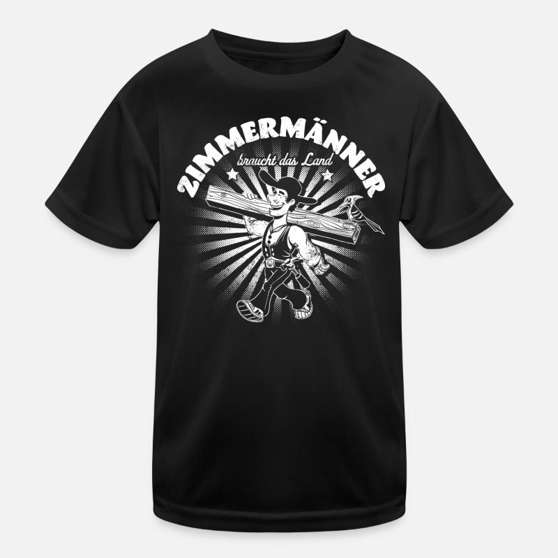 Zimmermann - Kinder Funktions-T-Shirt - Schwarz