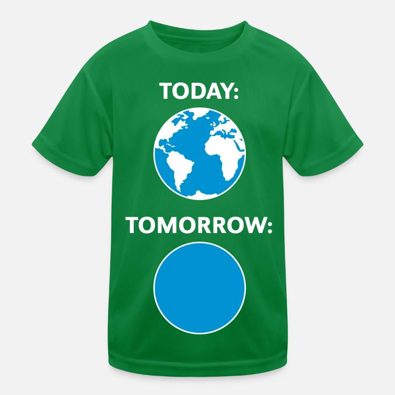 Today – Tomorrow / Globe (Climate Change / 2C) Kids Functional T-Shirt