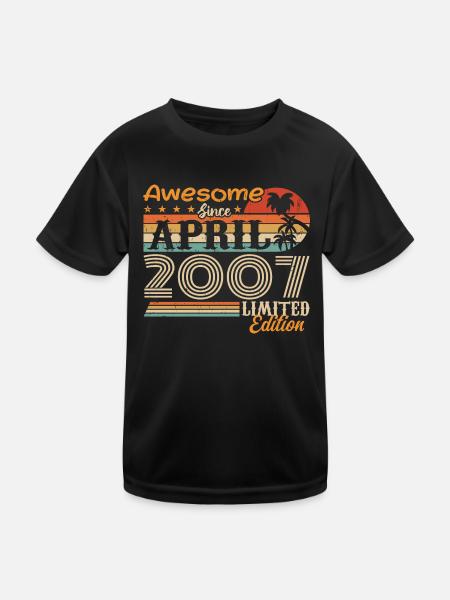 Les légendes sont nées en avril 2007 - T-shirt sport Enfant - noir - Devant