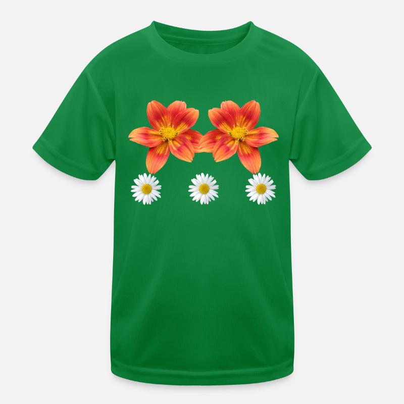 orange Blume mit Margeriten Blüte Gänseblümchen Kinder Funktions-T-Shirt