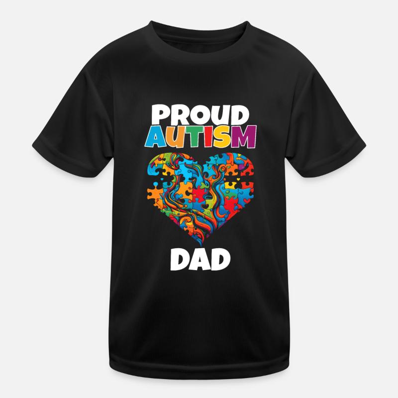 Welt Autismus Tag 2023 Stolzer Papa Kinder Funktions-T-Shirt