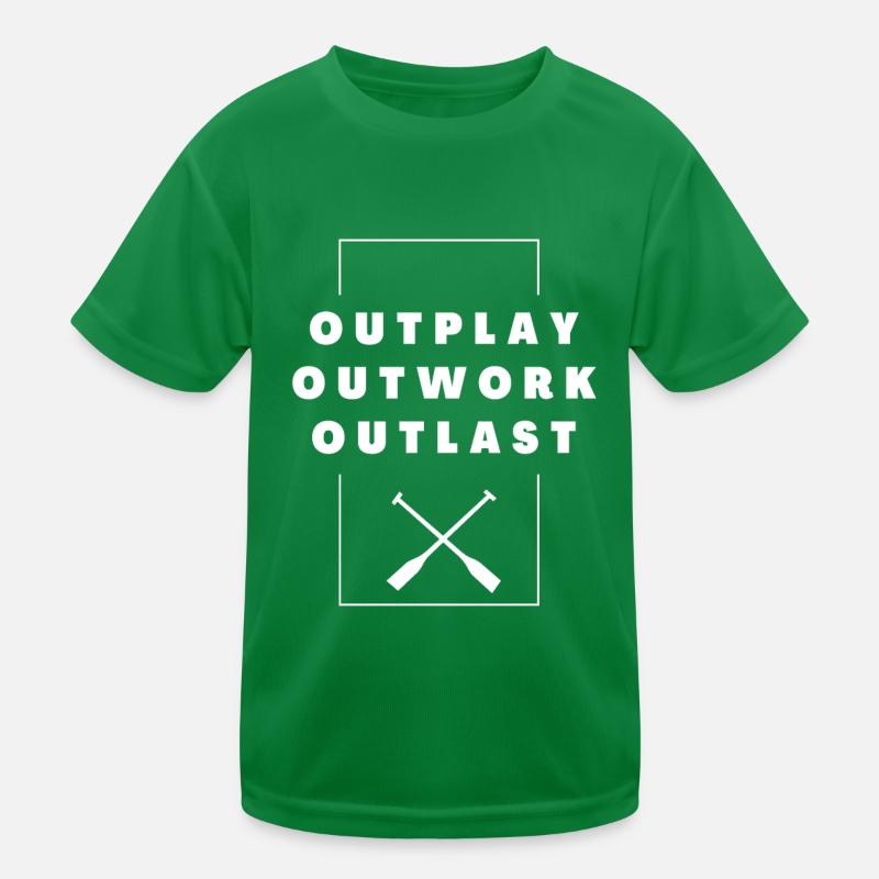 Rowing: Outwork. Outplay. Outlast. Kids Functional T-Shirt