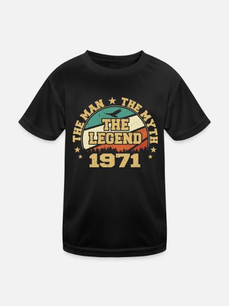 1971 Geburtstag geboren im Jahr 1971 Retro Vintage - Kinder Funktions-T-Shirt - Schwarz - Vorne