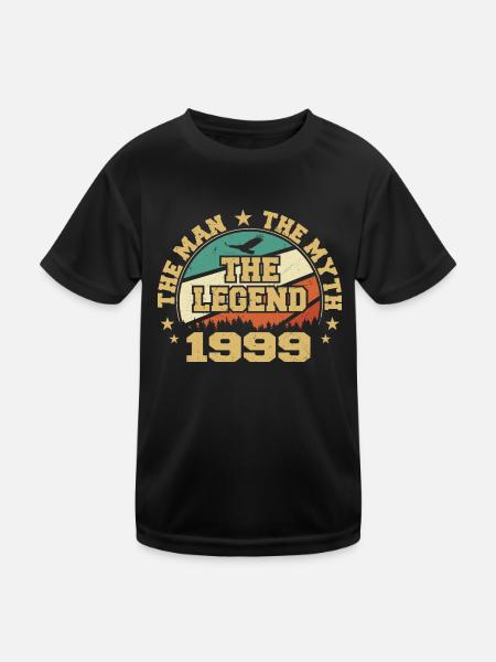 1999 Birthday Born In 1999 Retro Vintage - Kids Functional T-Shirt - black - Front